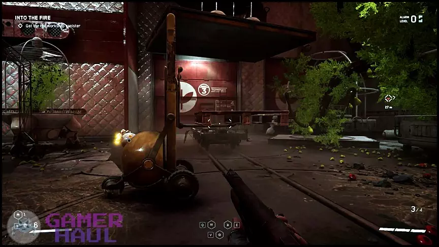 A Robot Forklift in the Hot workshop in Atomic Heart
