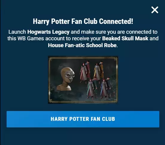Harry Potter Fan Club Connection Message