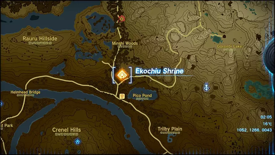 5th best Shrines to complete in Zelda Tears of the Kingdom: Ekochiu Shrine location