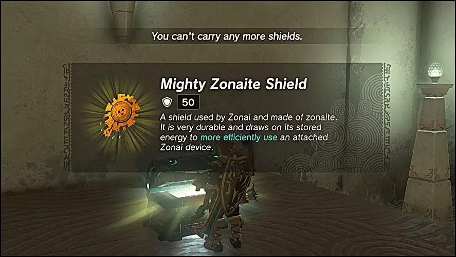 Mighty Zonaite Shield Reward in The Legend of Zelda: Tears of the Kingdom (TotK)
