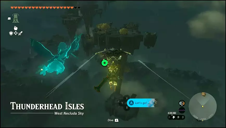 Paragliding to the Thunderhead Isles Sky Island in The Legend of Zelda: Tears of the Kingdom (TOTK)