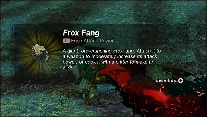 Frox Fang Loot Drop from Defeating Frox in Zelda: Tears of the Kingdom (TOTK)
