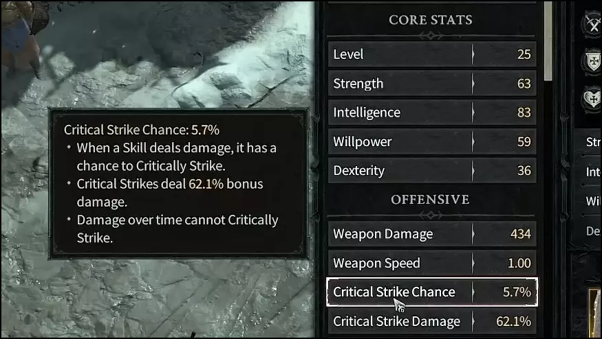 Critical Strike Chance Stat in Diablo 4