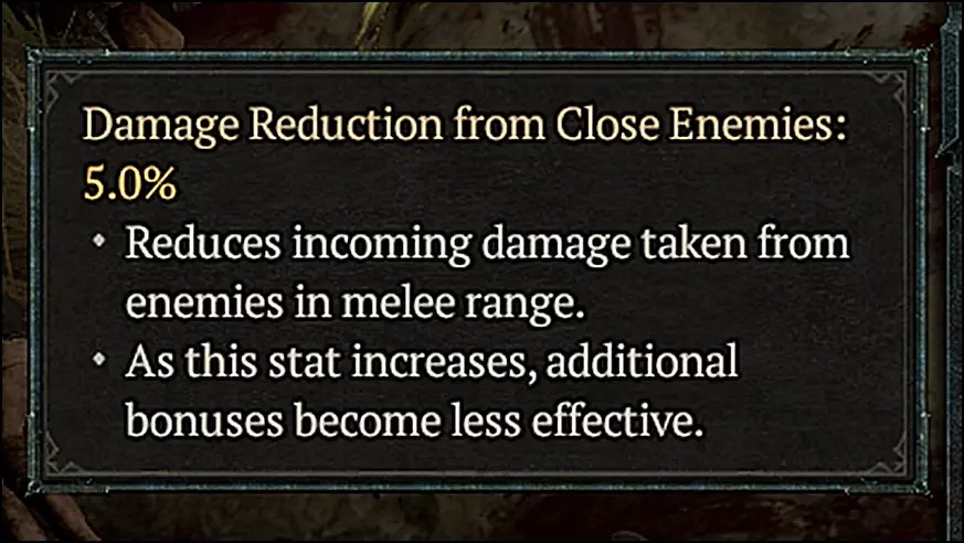 +X% Damage Reduction from Close Enemies Chest Armor Roll in Diablo 4 (D4)