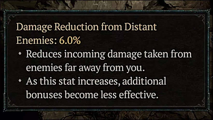 +X% Damage Reduction from Distant Enemies Chest Armor Roll in Diablo 4 (D4)