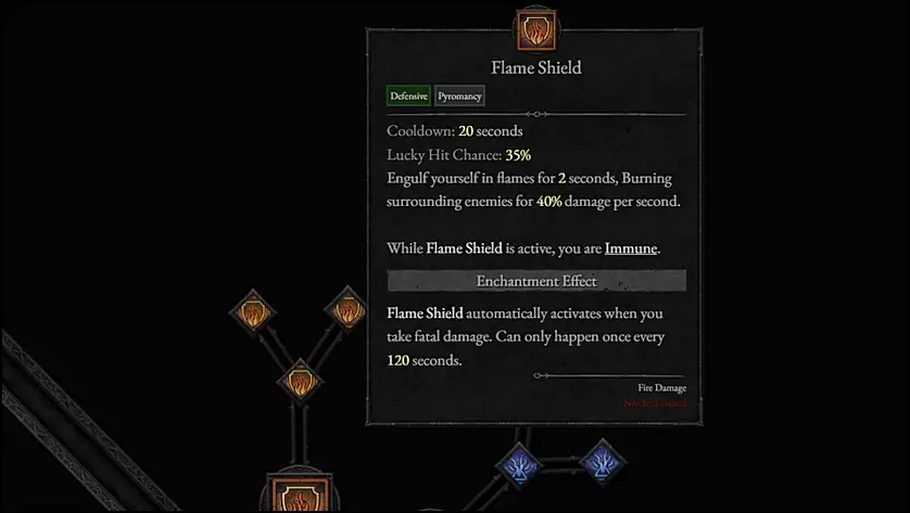 Sorcerers Flame Shield Defensive Skill in Diablo 4 (D4) 