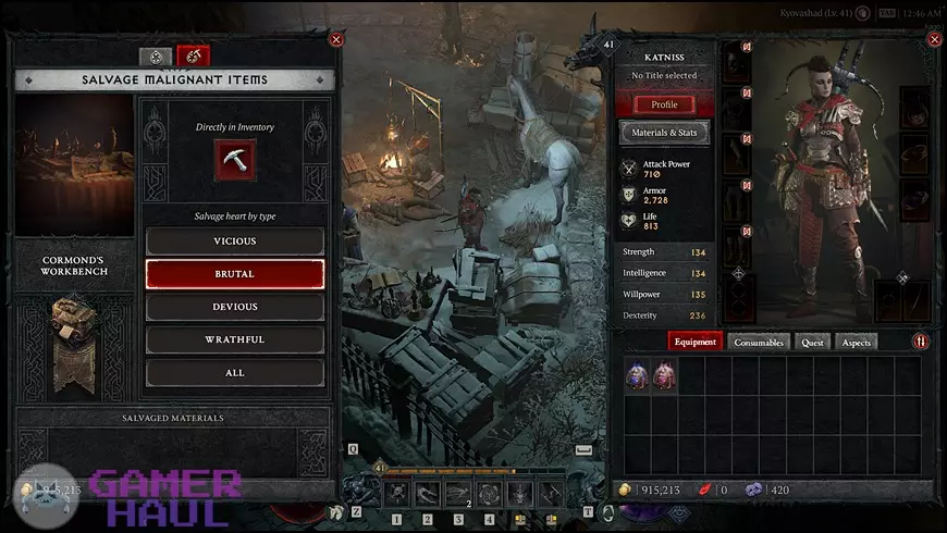 Salvaging Brutal Caged Hearts to Obtain Brutal Malignant Ichor in Diablo 4 (D4) Season 1
