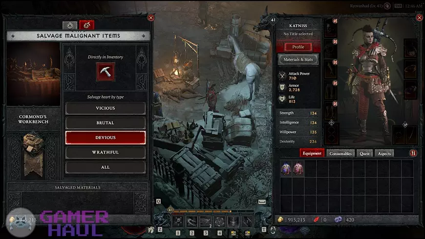 Salvaging Brutal Caged Hearts to Obtain Devious Malignant Ichor in Diablo 4 (D4) Season 1