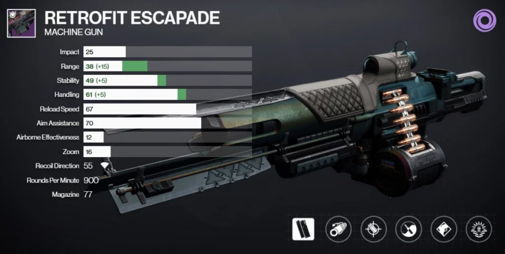 Retrofit Escapade Void Power Machine Gun in Destiny 2