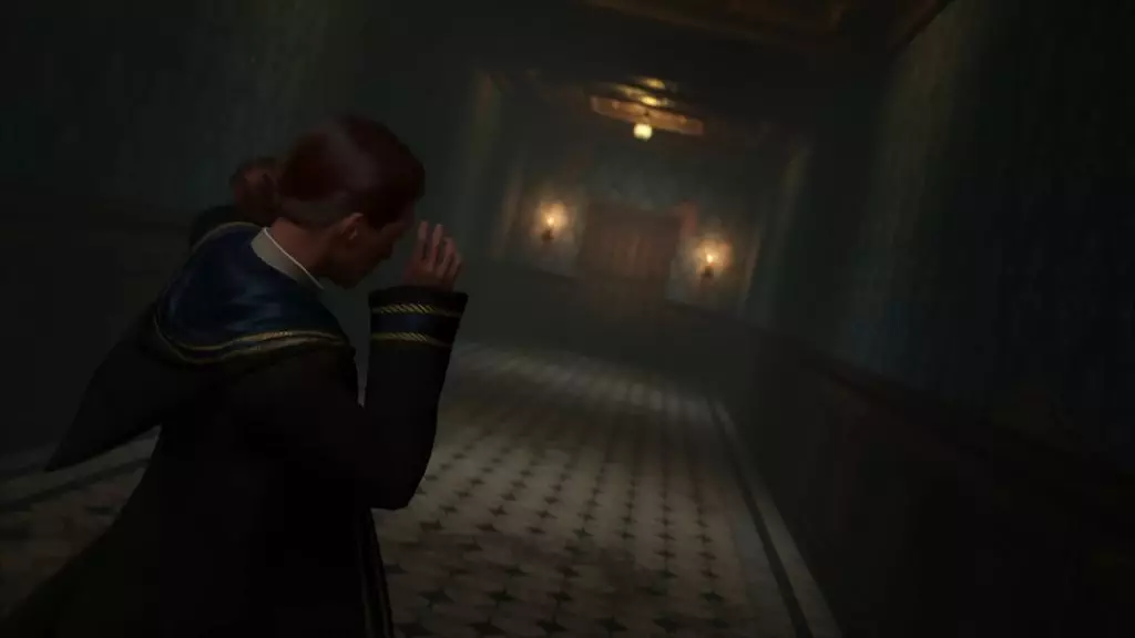 Hogwarts Legacy Screenshot Featuring Corridor Sequence in PlayStation Exclusive Content