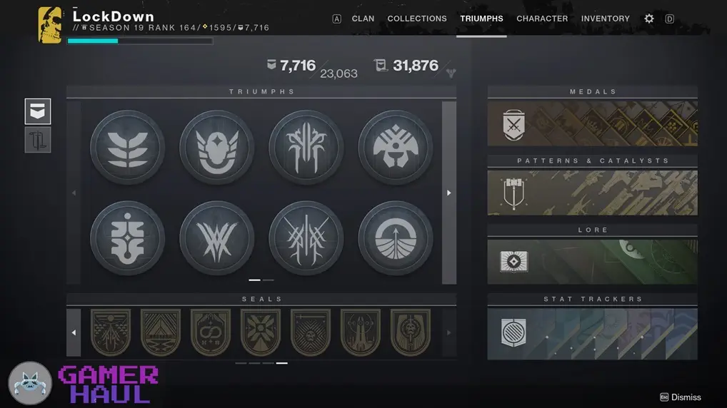 Triumphs and Seals in Destiny 2