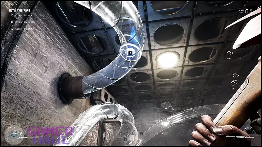Transparent Tube containing a blue coolant ball for boilers in atomic heart