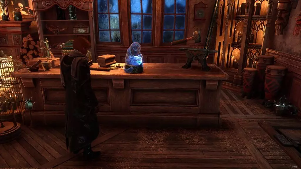 Demiguise Statue on top of a table in Hogsmeade in Hogwarts Legacy