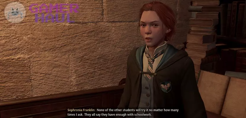Sophronia Franklin Quiz Girl in Hogwarts Legacy Library