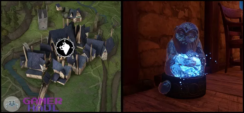 Hogsmeade Village and Demiguise Moon in Hogwarts Legacy
