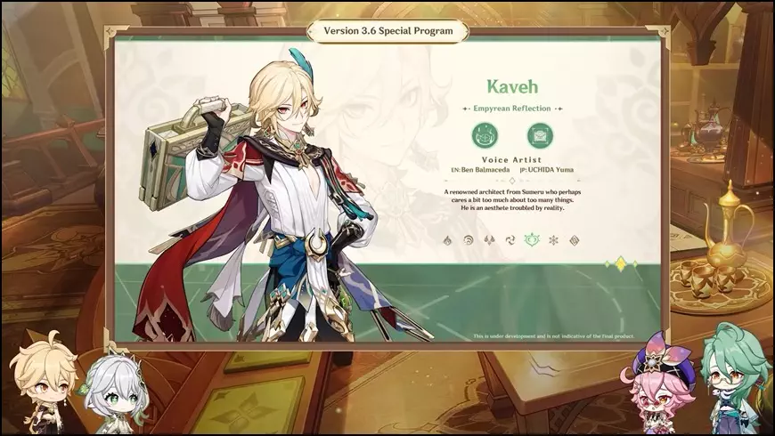Genshin Impact Kaveh Character Details