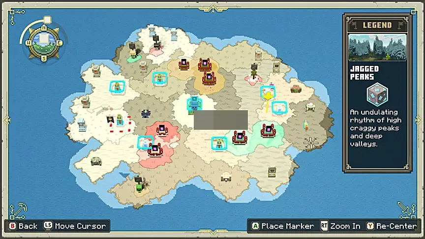 Jagged Peaks Map Location in Minecraft Legends