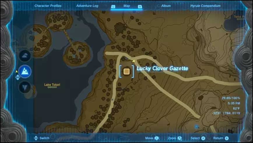 Lucky Clover Gazette Quest Location in Legend of Zelda: Tears of the Kingdom