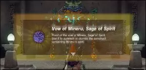 Vow of Mineru Sage of Spirit Acquired in Zelda: Tears of the Kingdom