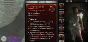 Best Rogue Helm Affixes/Rolls Screenshot in Diablo 4