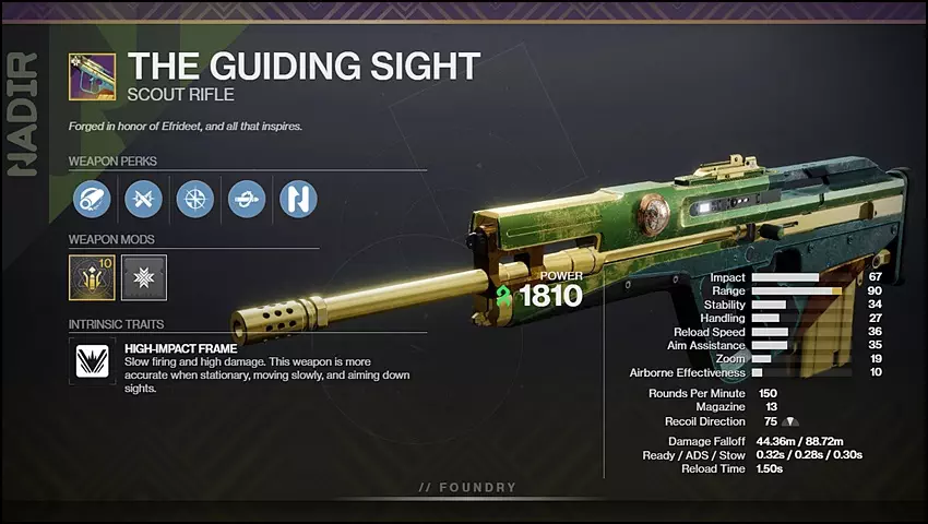 The Guiding Sight PvP God Roll Perks in Destiny 2