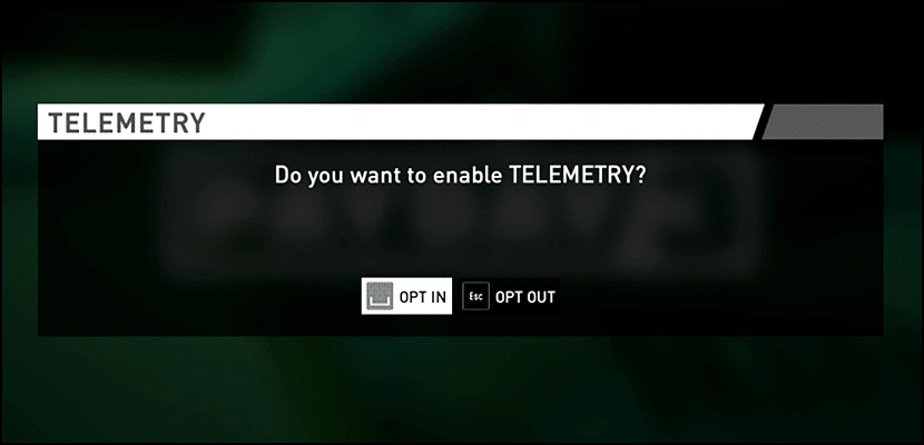 Telemetry Prompt to Opt in or Out in Payday 3