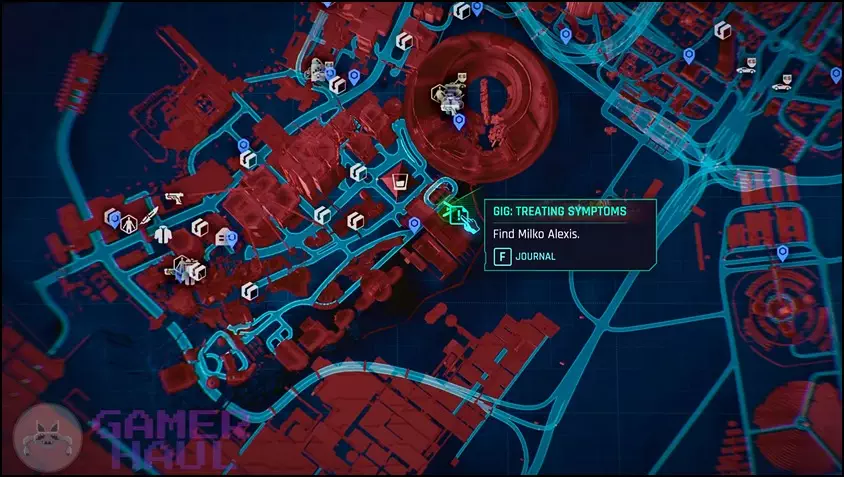 Map Location of the Treating Symptoms Gig in Cyberpunk 2077: Phantom Liberty