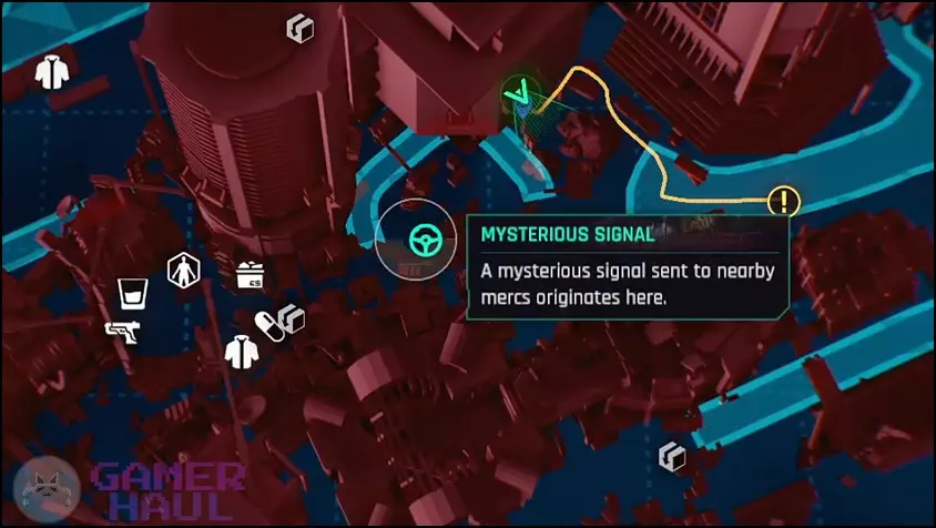 Vehicle Contract Map Marker in Cyberpunk 2077 Phantom Liberty