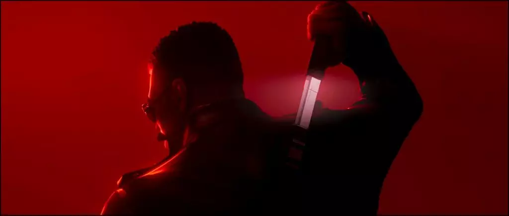 A back shot of Erik Brooks unsheathing his katana in the latest announcement trailer of Marvels Blade by Arkane Lyon and Bethesda Softworks.