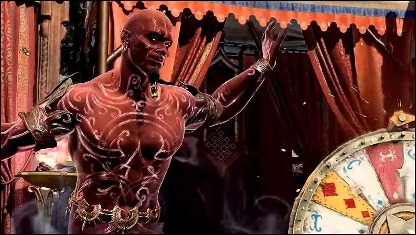 Akabi the Djinn, a non-playable character (NPC) in Baldurs Gate 3.