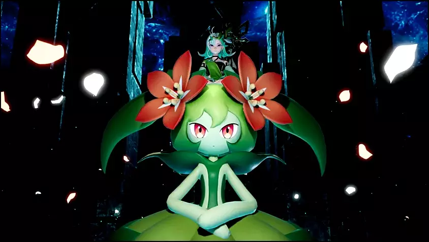 Close-up image of Lyleen, a majestic Grass-type Alpha Pal in Palworld.