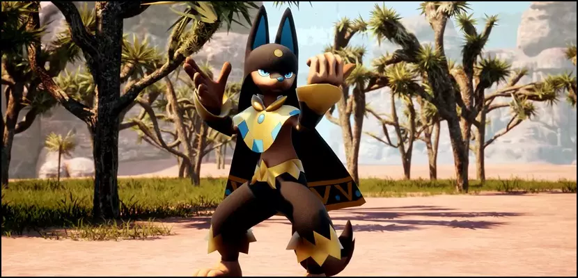Anubis, one of the best ground-type combat pals in Palworld, posing in its fighting stance.
