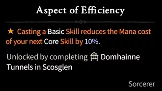 Aspect of Efficiency - Resource Aspect of Sorcerer in Diablo 4 (D4)