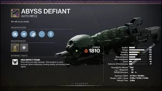 Abyss Defiant PvP (Crucible) God Roll Perks in Destiny 2