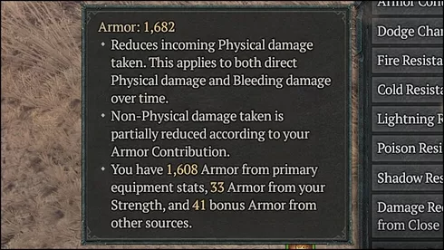 Armor stat screenshot in Diablo 4