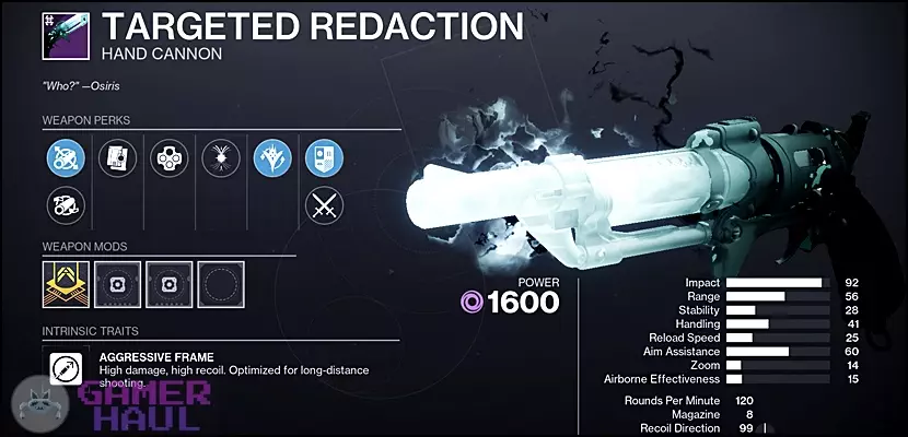 D How To Get Targeted Redaction God Roll For Pvp Pve Gamer Haul