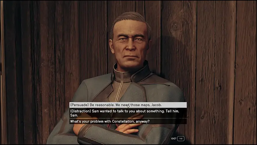 Jacob Coe Dialogue Options in The Empty Nest Mission of Starfield