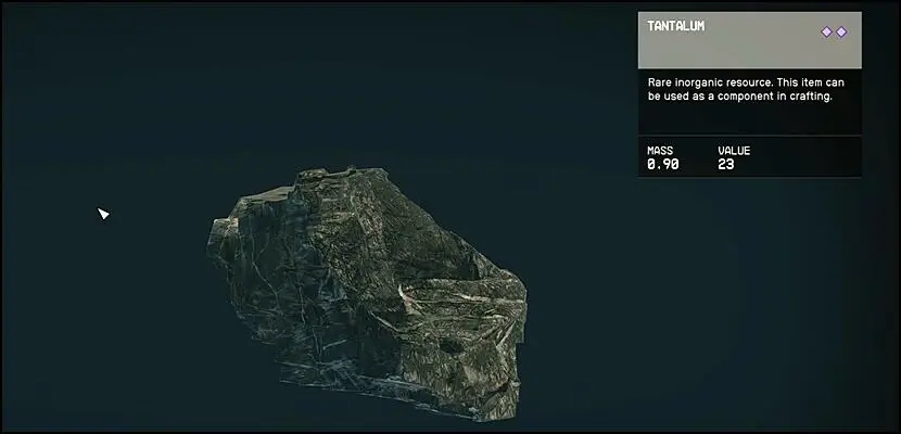 Tantalum Metal Resource in Starfield